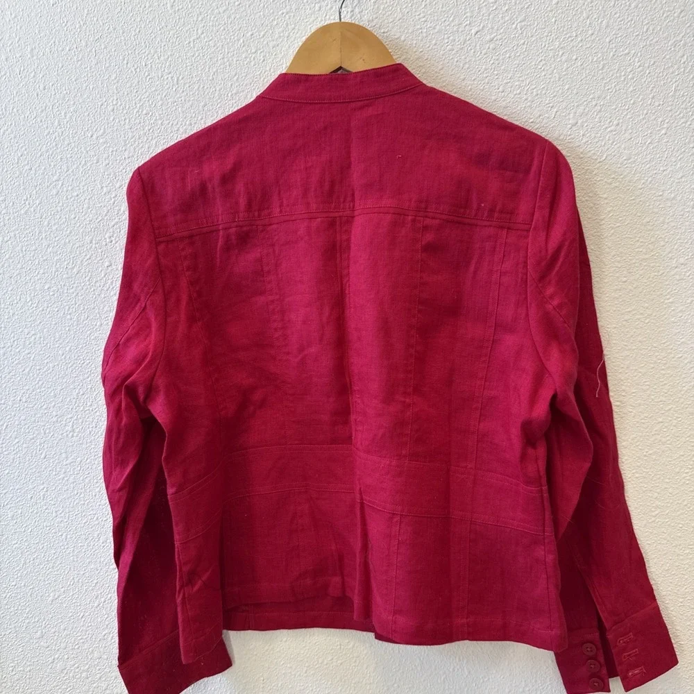 Vintage Coldwater Creek 100% Linen Button Front‎ Jacket P14 NWT Red $70